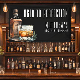 Aged To Perfection Birthday Party Banner