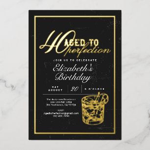Aged to Perfection Bourbon 40. Geburtstagsfeier Folieneinladung