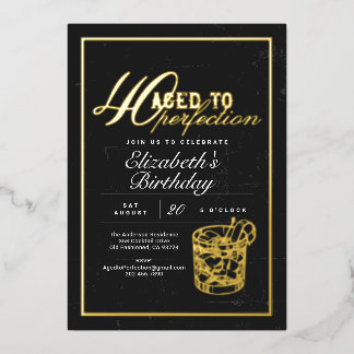 Aged to Perfection Bourbon 40. Geburtstagsfeier  Folieneinladung