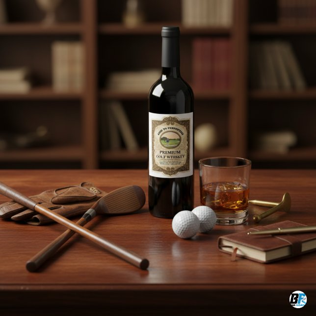 Aged to Perfection Golf Personalized Funny Golf  Weinetikett (Aged to Perfection Premium Golf Whiskey)
