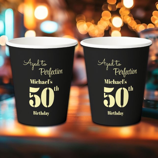 Aged to Perfection Men's 50th Birthday Pappbecher (Von Creator hochgeladen)