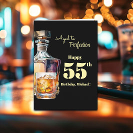 Aged to Perfection Men's 55th Whiskey Birthday Karte