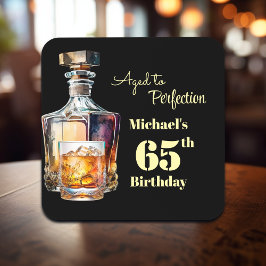 Aged to Perfection Men's 65th Whiskey Birthday Getränkeuntersetzer