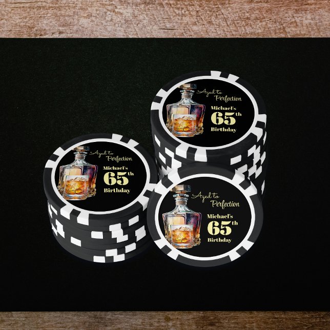 Aged to Perfection Men's 65th Whiskey Birthday  Pokerchips (Von Creator hochgeladen)