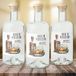 Aged To Perfection Men's Birthday Whiskey Alkoholflaschenetikett