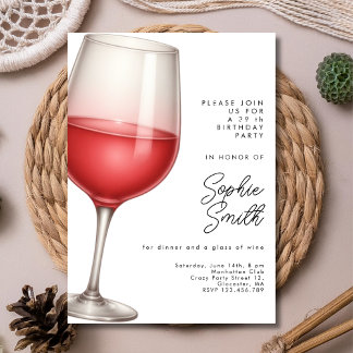 Aged to perfection red wine birthday party  einladung