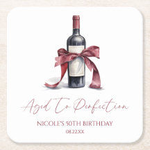 Aged To Perfection Red Wine Bow Birthday Party