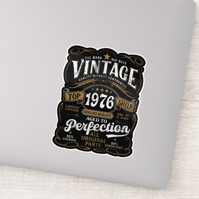 Aged To Perfection Vintage 1976 Birthday 50th   Aufkleber (Detail)
