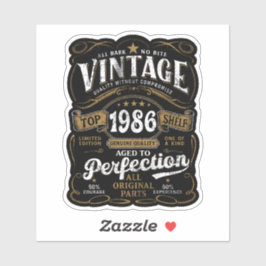 Aged To Perfection Vintage 1986 Birthday 40th   Aufkleber
