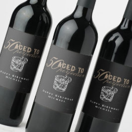 Aged to Perfection Whiskey 50th Birthday Party Weinetikett