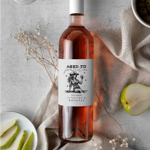 Aged to Perfection Whiskey Cowgirl Geburtstagsfeie Weinetikett