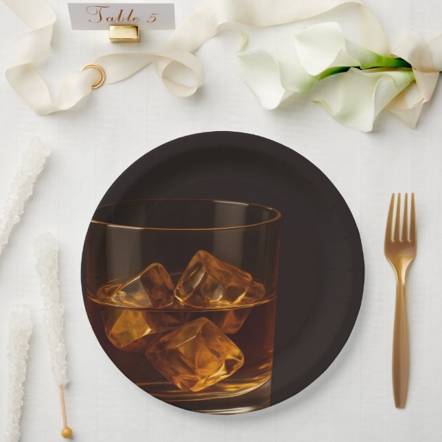 Aged to Perfection Whisky Birthday Celebration Pappteller (Hochzeit)