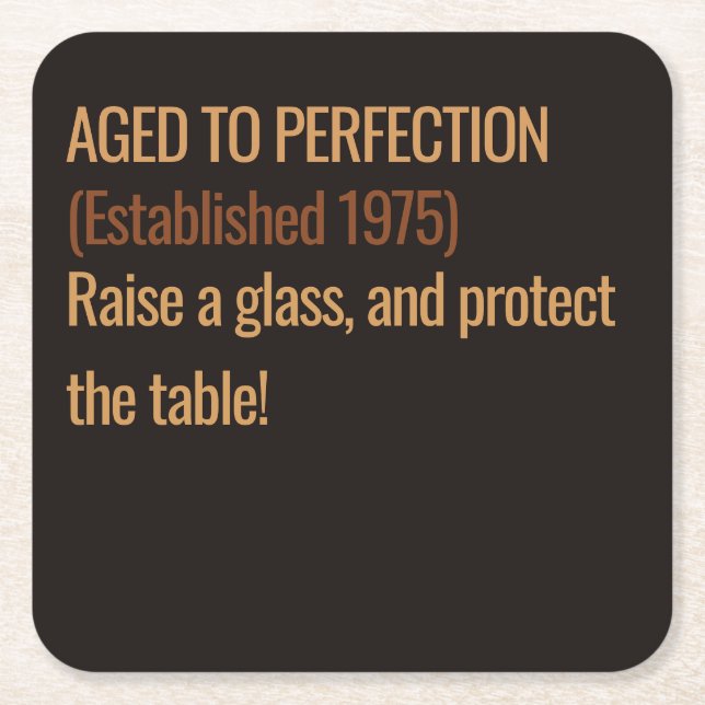 Aged to Perfection | Whisky Birthday Rechteckiger Pappuntersetzer (Vorderseite)