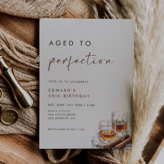 Aged to Perfection Whisky & Cigars Birthday Einladung