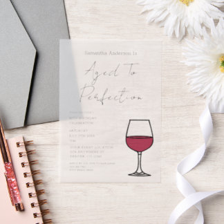 Aged To Perfection Wine 50th Birthday Invitation