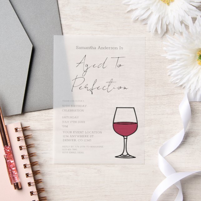 Aged To Perfection Wine 50th Birthday Invitation (Hochzeit)