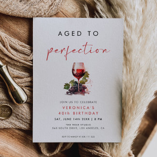 Aged to Perfection Wine Birthday Einladung