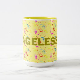 Ageless Birthday und Confetti Two-Tone-Tasse Zweifarbige Tasse