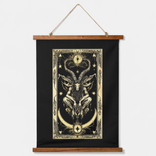 Ageless Darkness Baphomet Tapestry Wandteppich Mit Holzrahmen