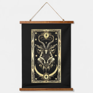 Ageless Darkness Baphomet Tapestry Wandteppich Mit Holzrahmen