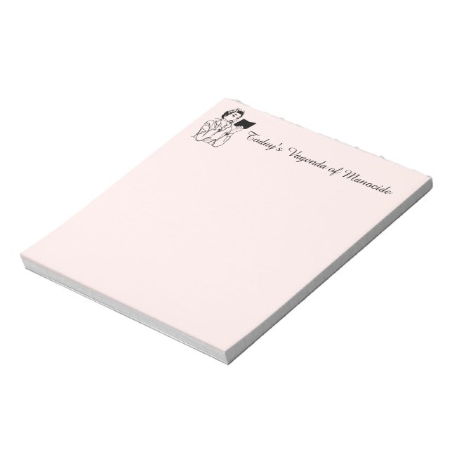 Agenda des Manozids Feministischer Notepad Notizblock (Rotiert)