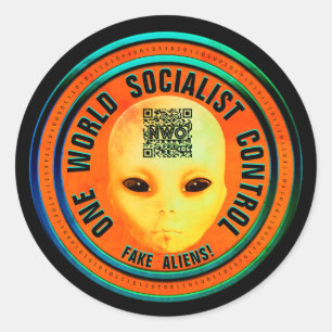 Agenda für Fake Alien Runder Aufkleber
