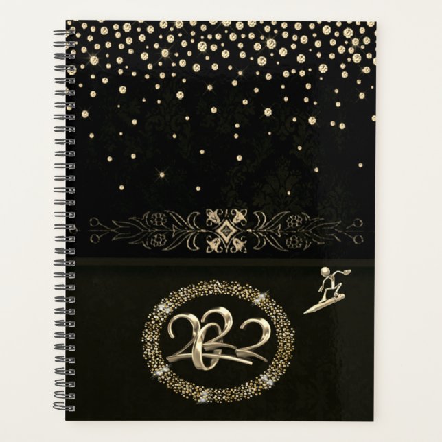 Agenda negra con dorado 2022 planer (Vorderseite)