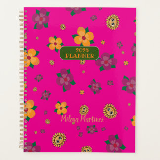 Agenda Planner Flowers Green 2025 Planer