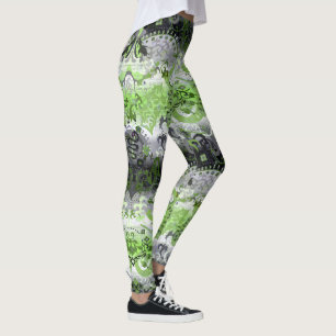 Agender Dragon Damask - Farben für die Flagge des Leggings
