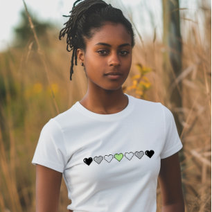 Agender Flag Pixel Herz T-Shirt