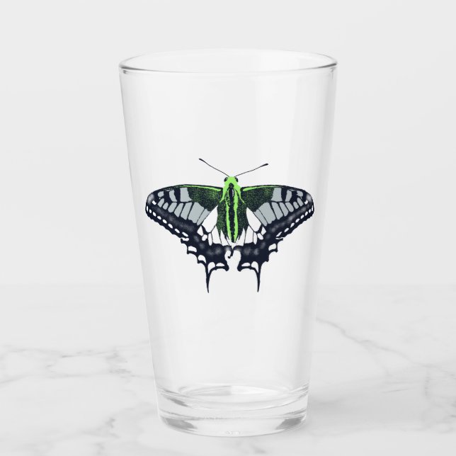 Agender Flag Swallowtail Butterfly Glas (Vorderseite)