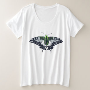 Agender Flag Swallowtail Butterfly Große Größe T-Shirt