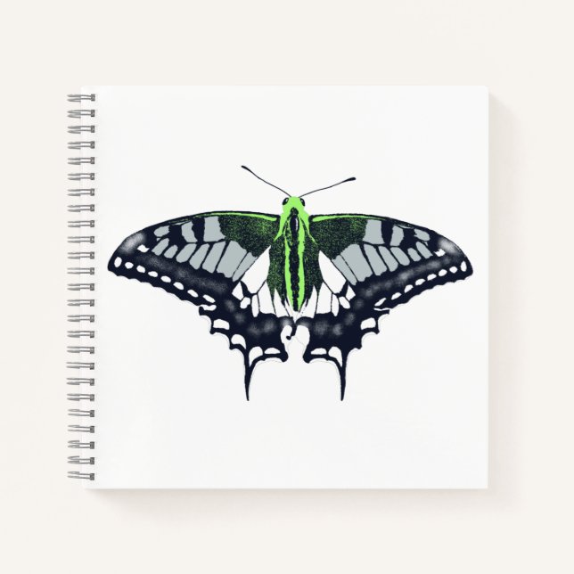 Agender Flag Swallowtail Butterfly Notizbuch (Vorderseite)