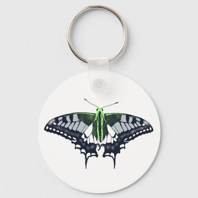 Agender Flag Swallowtail Butterfly Schlüsselanhänger (Vorderseite)