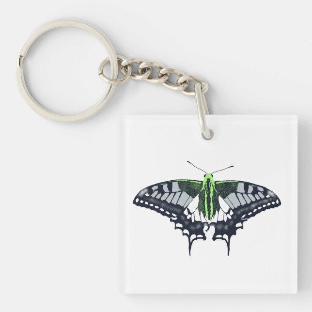 Agender Flag Swallowtail Butterfly Schlüsselanhänger (Vorderseite)