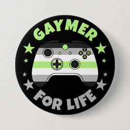 Agender Gaymer for Life Video Game Controller Button