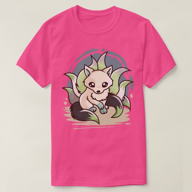 Agender Niedlich Kitsune T-Shirt (Design vorne)