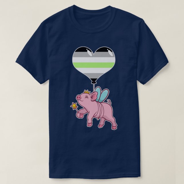 Agender Pig FairyNonbinary Gender T-Shirt (Design vorne)