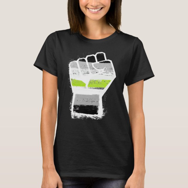 Agender Pride Fist T - Shirt (Vorderseite)