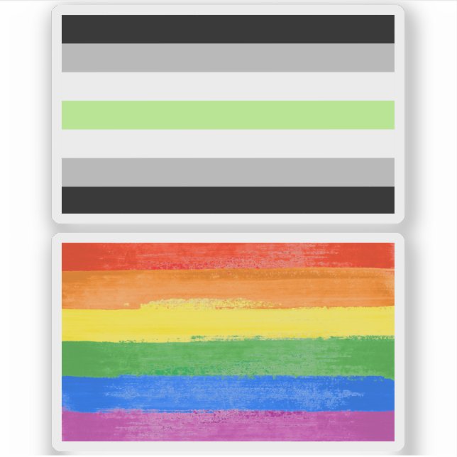 Agender Pride Flag Aufkleber (Vorderseite)