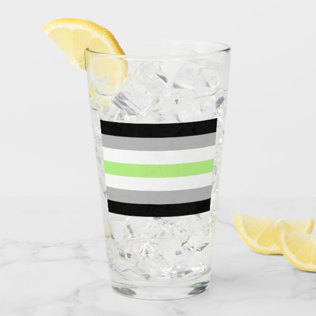 Agender Pride Flag Glas (Vorderseite Ice)