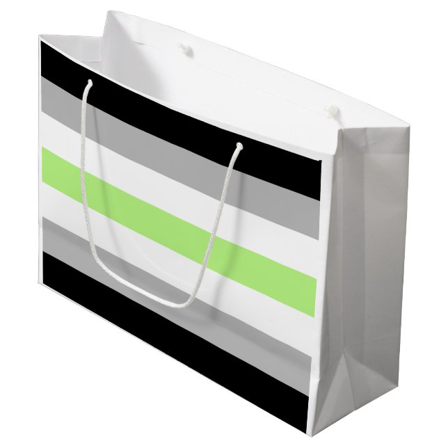 Agender Pride Flag Große Geschenktüte (Vorderseite Schrägansicht)