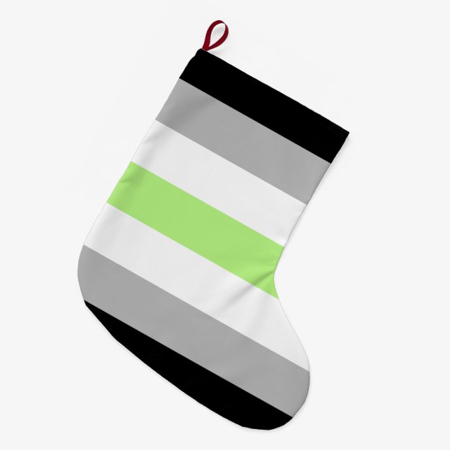Agender Pride Flag Großer Weihnachtsstrumpf (Vorderansicht (hängend))