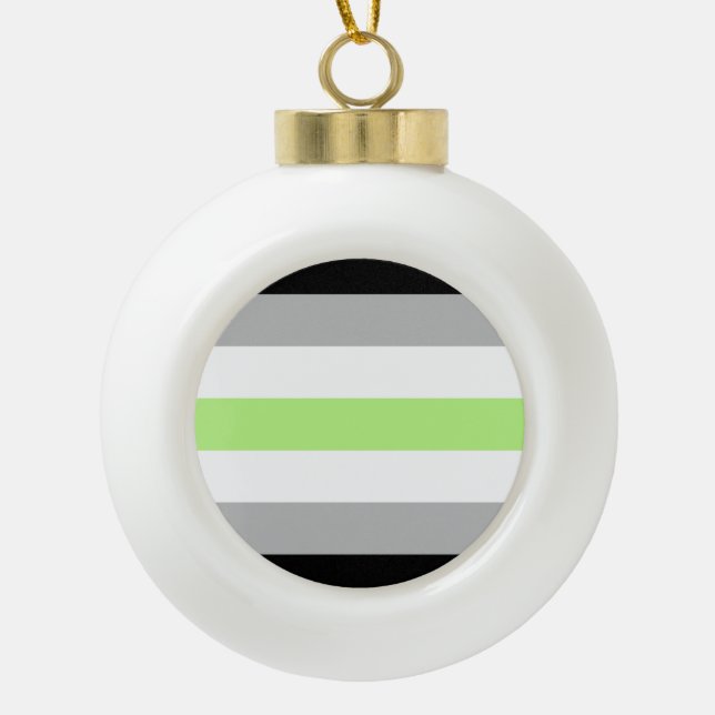 Agender Pride Flag Keramik Kugel-Ornament (Vorderseite)