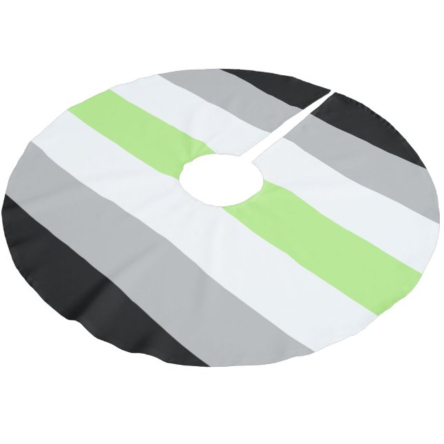 Agender Pride Flag Polyester Weihnachtsbaumdecke (Schrägansicht)