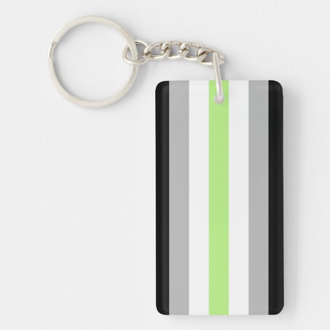Agender Pride Flag Schlüsselanhänger (Vorderseite)