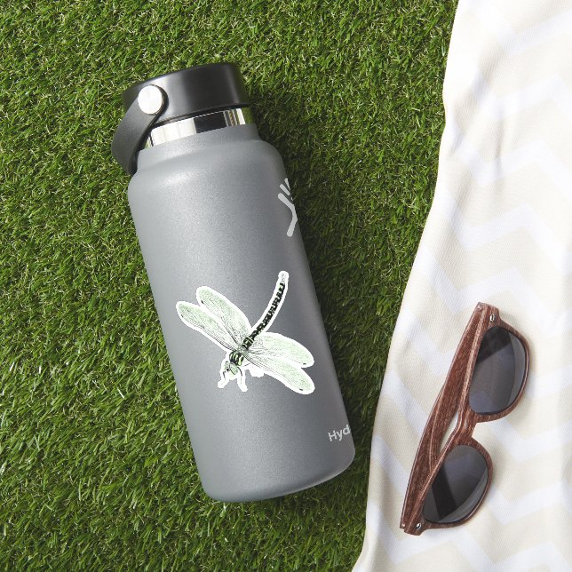 Agender Pride Vintag Dragonfly Art Aufkleber (HydroFlask Insitu)