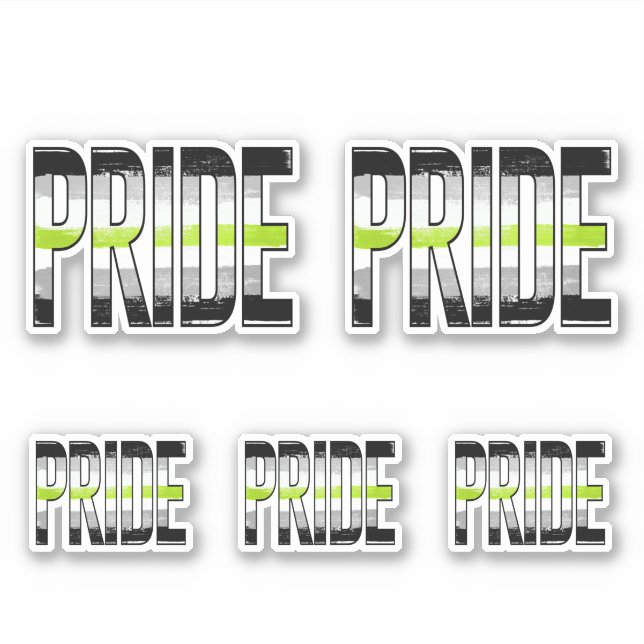 Agender Pride Word Aufkleber (Vorderseite)