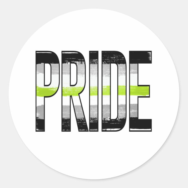 Agender Pride Word Runder Aufkleber (Vorderseite)