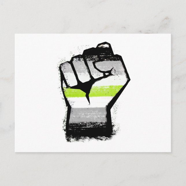 Agender Protest Fäuste Postkarte (Vorderseite)